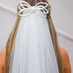 Gelin Duvak/Nikah Fiyonk Kumaş Beyaz Duvak - Görsel 1