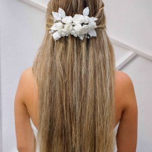Gelin Saç Aksesuarı / Nikah Düğün Çiçekli Saç Aksesuarı - Görsel 2