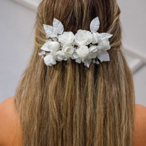 Gelin Saç Aksesuarı / Nikah Düğün Çiçekli Saç Aksesuarı - Görsel 1