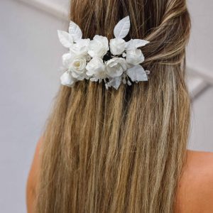 Gelin Saç Aksesuarı / Nikah Düğün Çiçekli Saç Aksesuarı - Görsel 3