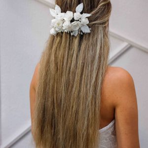 Gelin Saç Aksesuarı / Nikah Düğün Çiçekli Saç Aksesuarı - Görsel 4