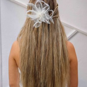 Gelin Saç Aksesuarı / Nikah Düğün Tül Otriş Beyaz Saç Aksesuarı - Görsel 1