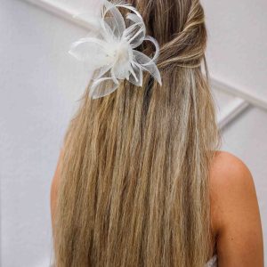 Gelin Saç Aksesuarı / Nikah Düğün Tül Otriş Beyaz Saç Aksesuarı - Görsel 4