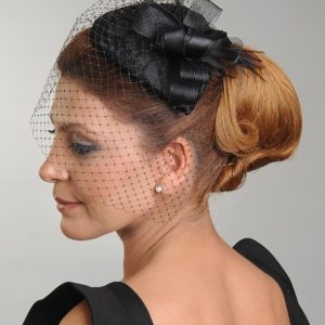 057 SİYAH TÜLLÜ KEP ŞAPKA - Görsel 1