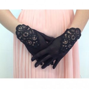 E014 SİYAH DANTEL ELDİVEN - Görsel 1
