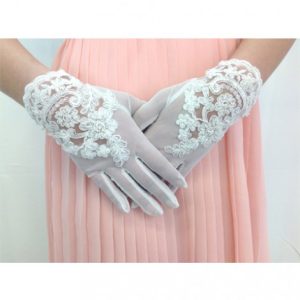 E011 DANTELLİ GELİN ELDİVENİ - Görsel 1