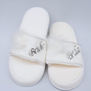 Bride Havlu Terlik Beyaz Süslü - Görsel 2