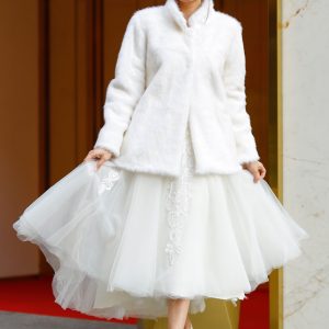 Gelin Etol Kürk Ceket Uzun - Görsel 1