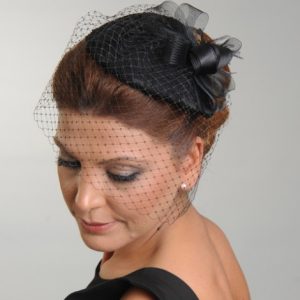 057 SİYAH TÜLLÜ KEP ŞAPKA - Görsel 3